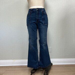 EUC Frye Wide Leg Cotton Blend Dark Wash Big Pocket High Waisted Jeans Size 31
